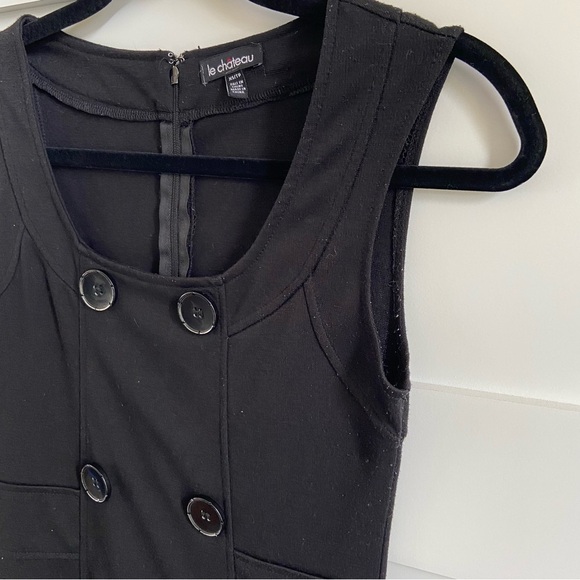Vintage 90s Le Chateau Black Sleeveless Mini Dress - Picture 8 of 14